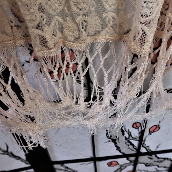 Blue Rain Cream Lacy Cardigan Size Large - Picture 14 of 14